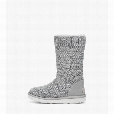 Botas UGG Sequin Knit Criança Marrom | PT-PFRKJ